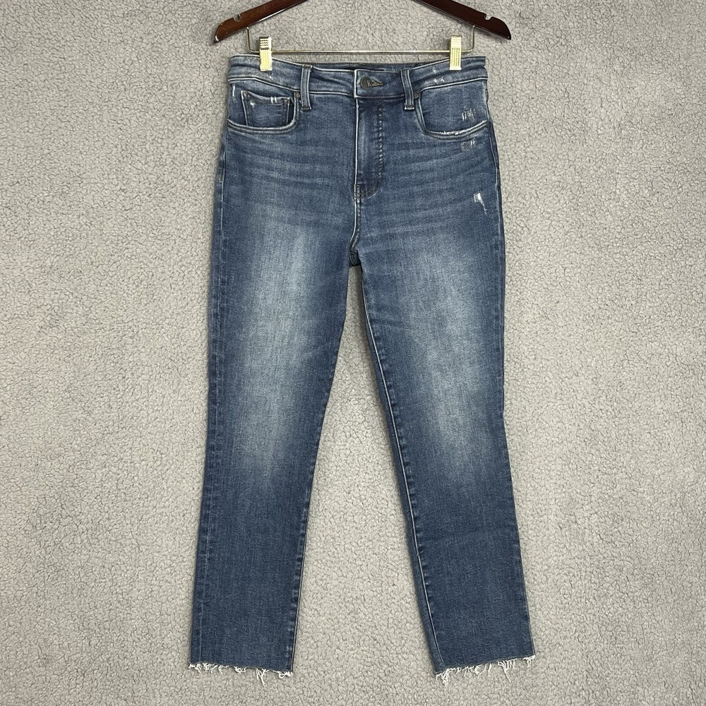 Kut From The Kloth Reese Ankle Straight Leg Jeans Womens 6 Raw Hem